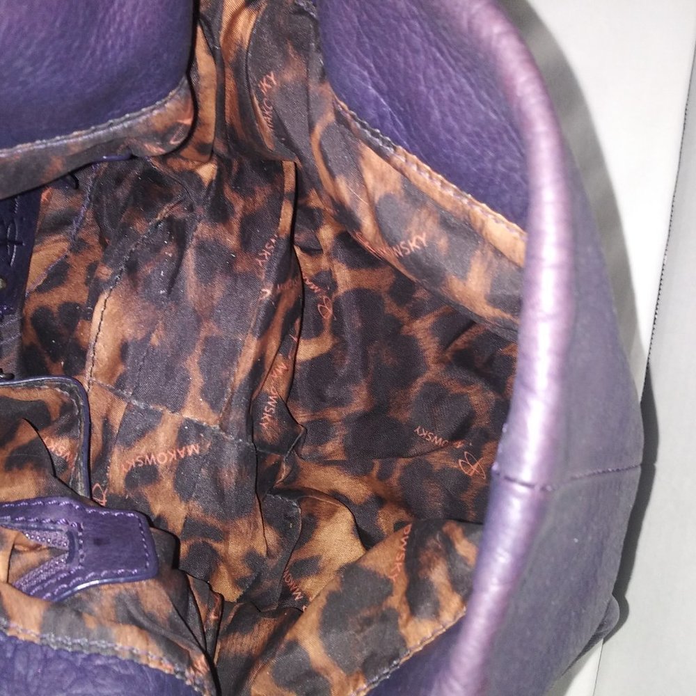 B Markowsky purple leather studded shoulder bag - Picture 4 of 7